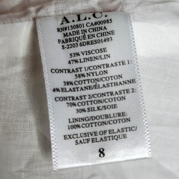 A.L.C. Adelle Dress Halter Tiered Smocked Maxi in White Ivory Shirred Voile Day - Picture 9 of 12